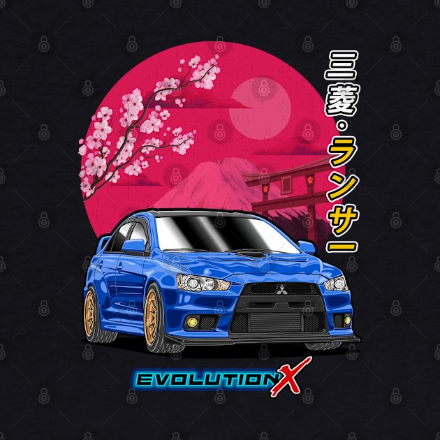 Nippon JDM Blue Mitsubishi Lancer Evolution X by Guyvit